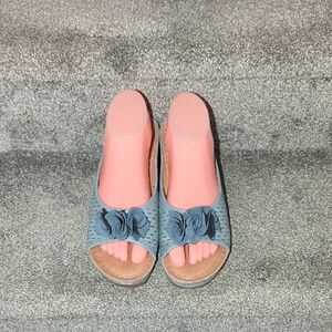 Elegant Blue Peep-Toe Sandals